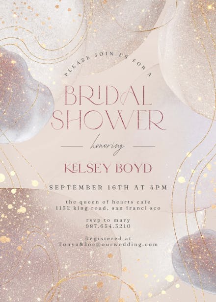 Shimmering shapes - bridal shower invitation