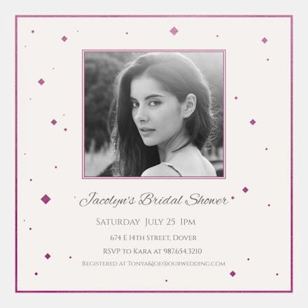 Shower of diamonds - bridal shower invitation