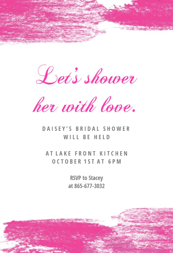 Shower with love - bridal shower invitation