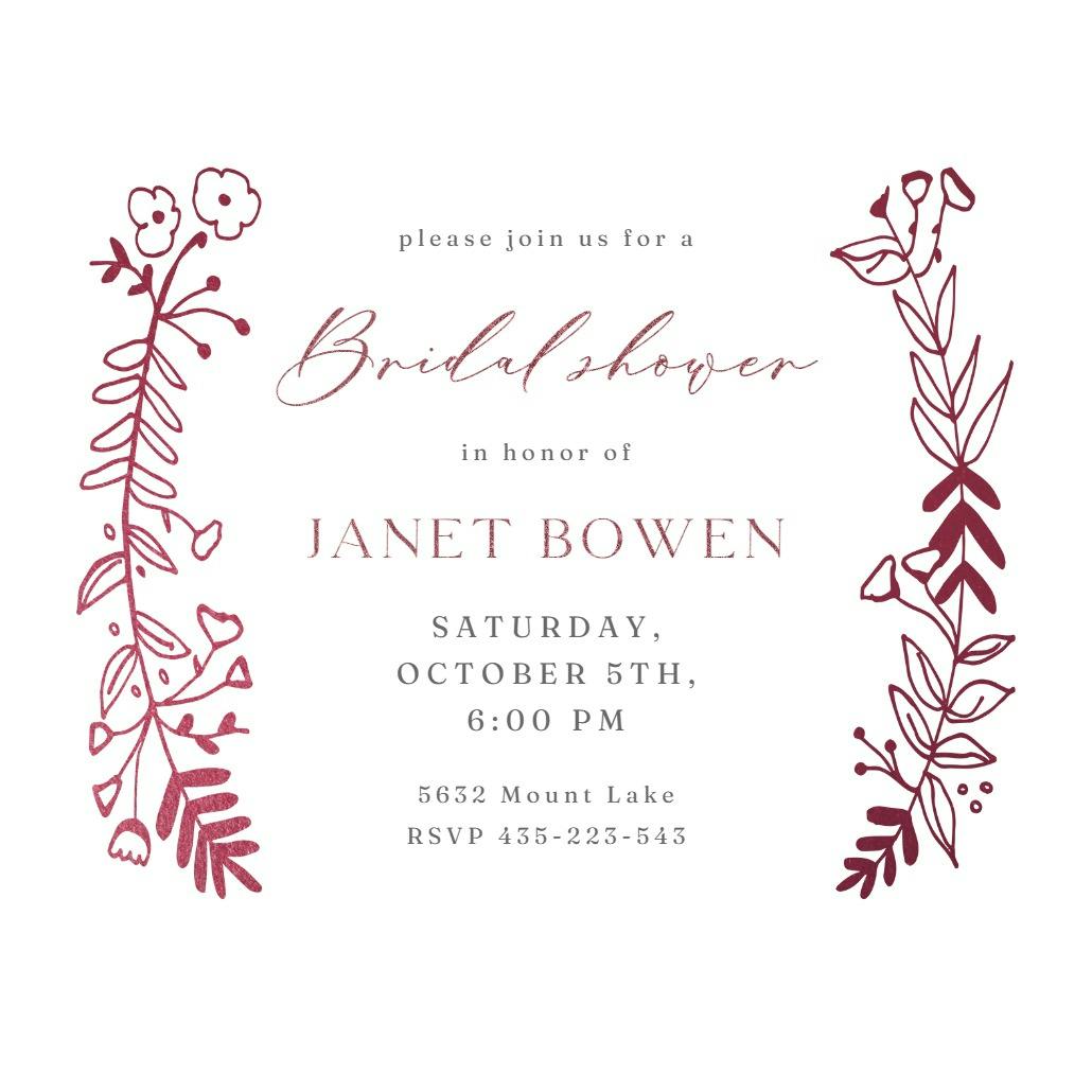 Side by side gold - bridal shower invitation
