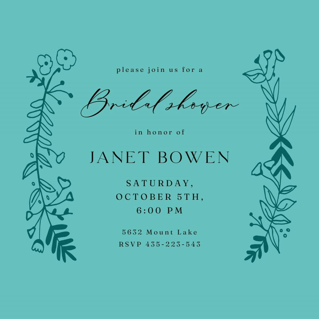 Side by side gold - bridal shower invitation