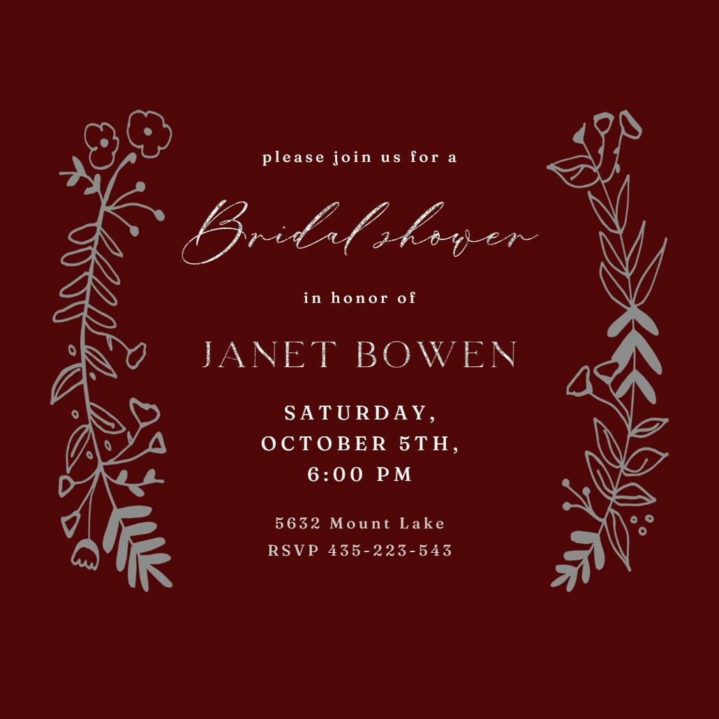 Side by side gold - bridal shower invitation