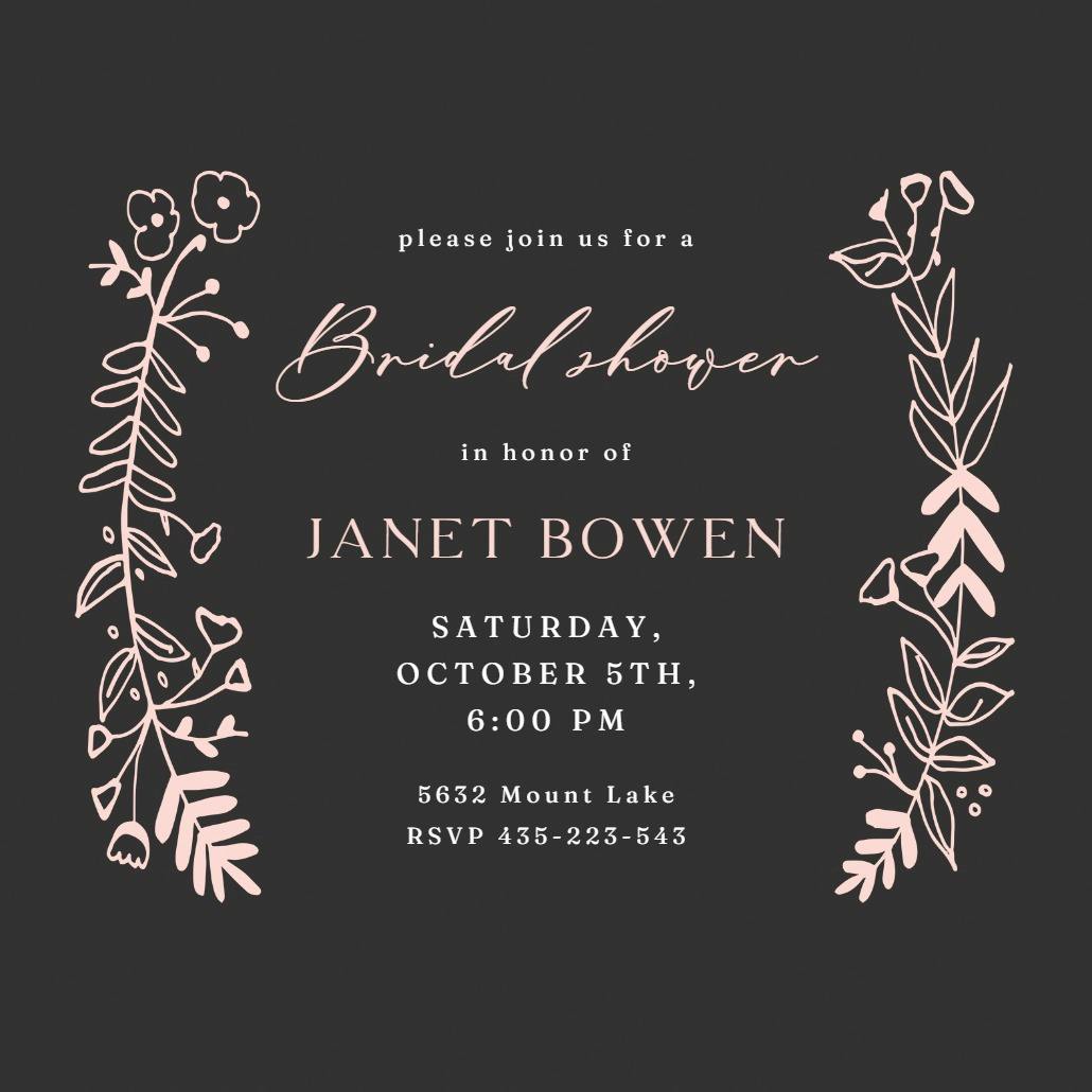 Side by side gold - bridal shower invitation
