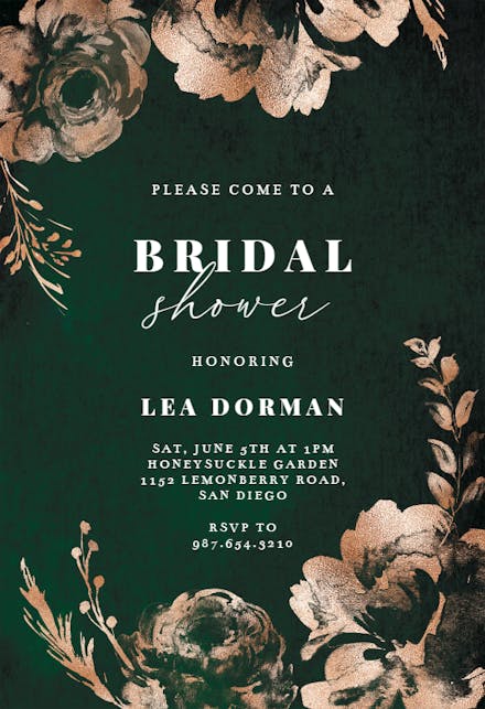 Simple Burgundy Blush - Bridal Shower Invitation