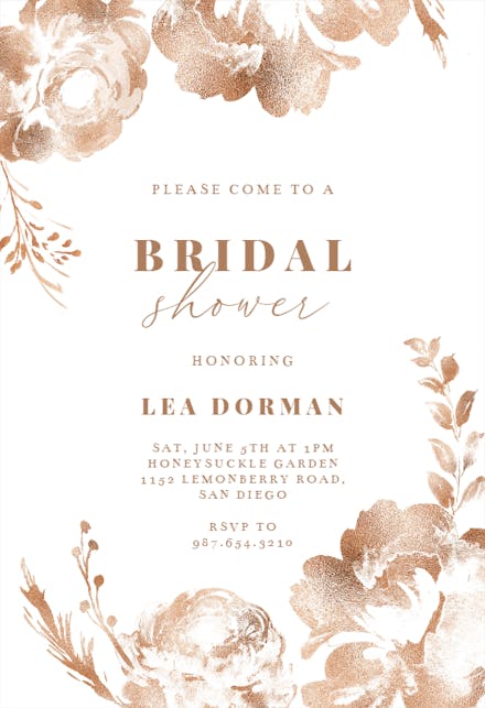 Simple Burgundy Blush - Bridal Shower Invitation Template | Greetings ...