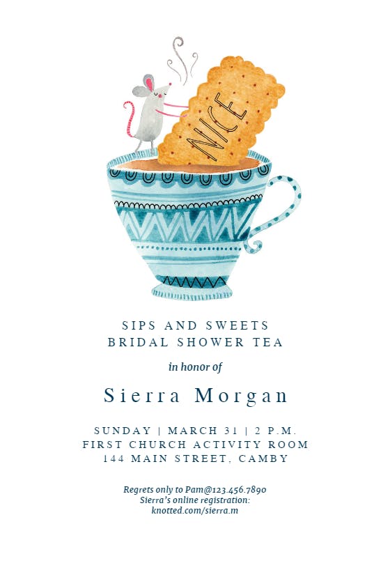 Sips and sweets -  invitación para bridal shower
