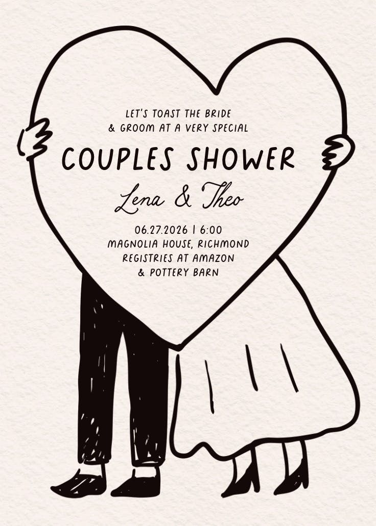 Sketching love - bridal shower invitation