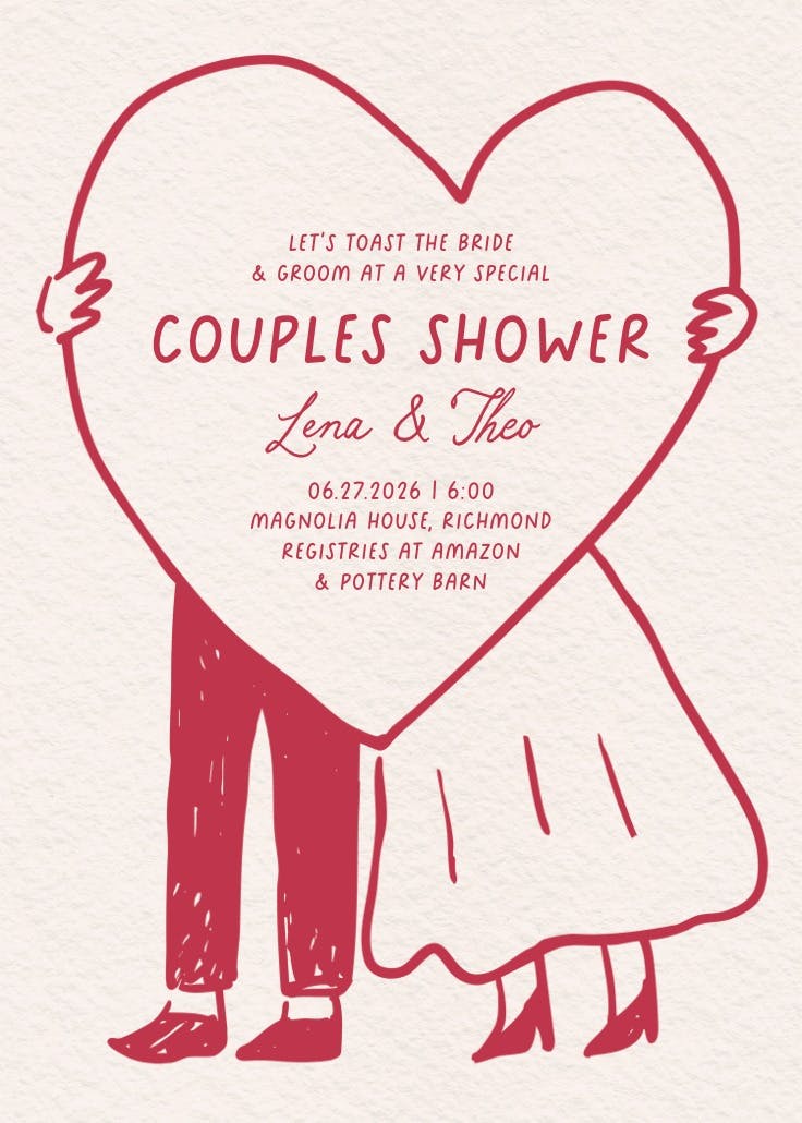 Sketching love - bridal shower invitation