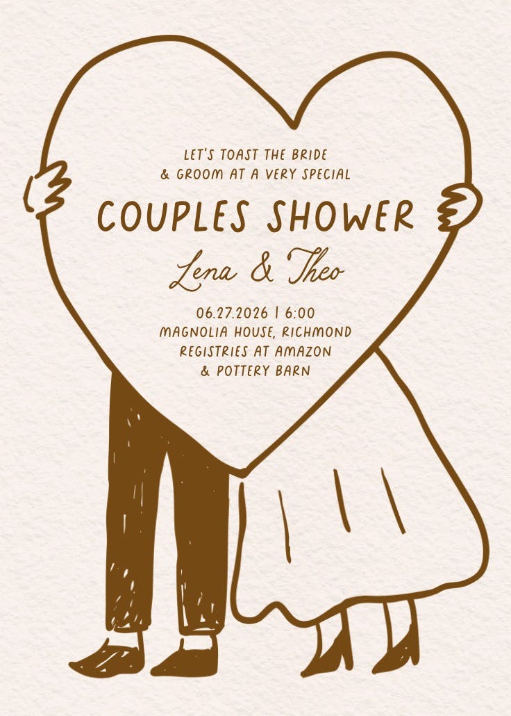 Sketching love - bridal shower invitation
