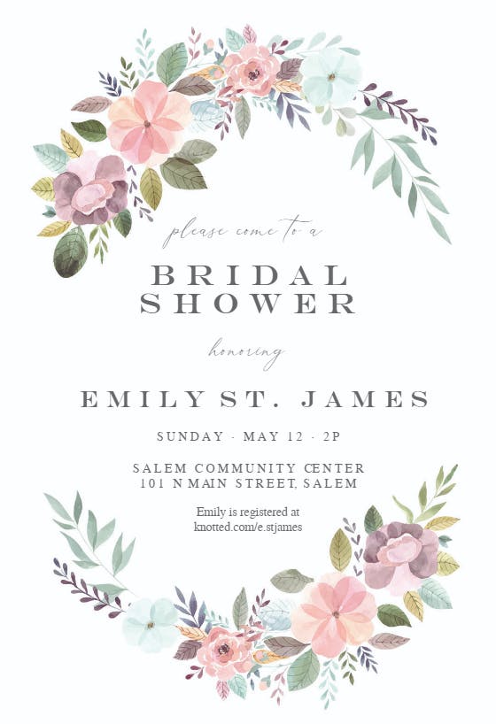 Soft Floral - Bridal Shower Invitation Template | Greetings Island