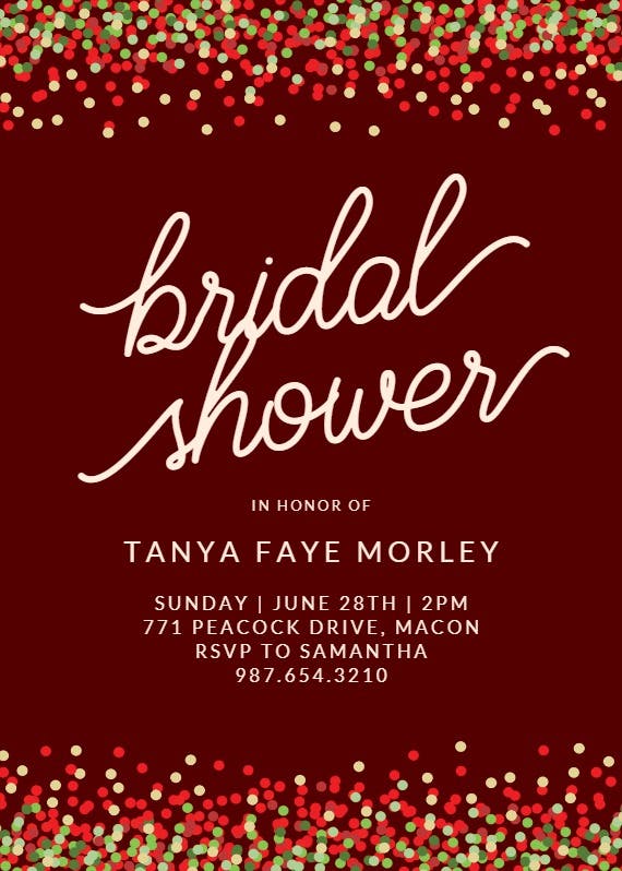 Sparkles confetti - bridal shower invitation