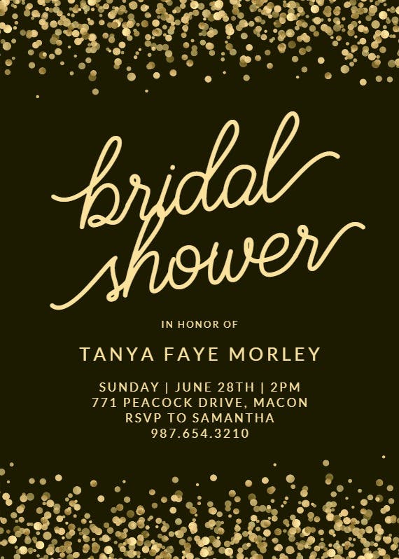 Sparkles confetti - invitación para bridal shower