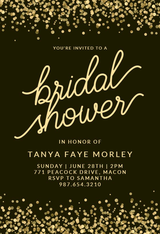 Sparkles Confetti - Bridal Shower Invitation Template (Free ...