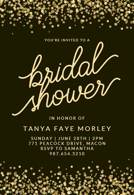 Sparkles Confetti - Bridal Shower Invitation Template (Free ...