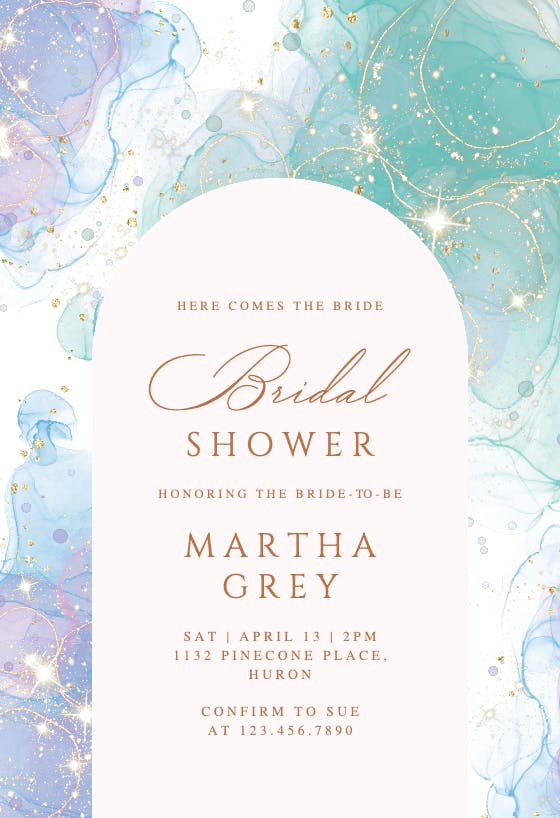 Sparkly night - invitación para bridal shower