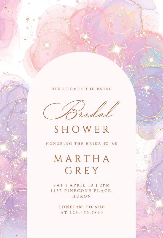Sparkly night - invitación para bridal shower