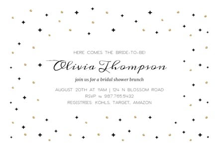Sparks & stars - bridal shower invitation