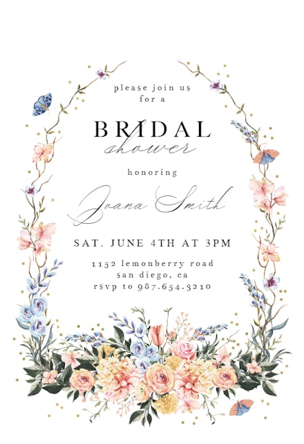 Spring Dusty Frame - Bridal Shower Invitation