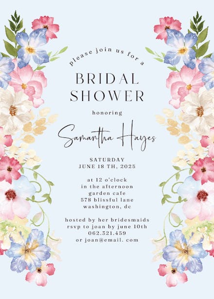 Spring fairy flower - bridal shower invitation