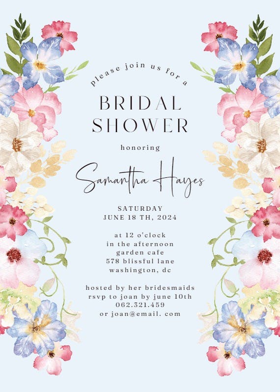 Spring fairy flower - bridal shower invitation