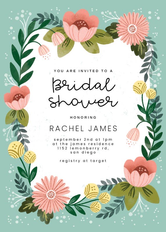 Spring frame - bridal shower invitation