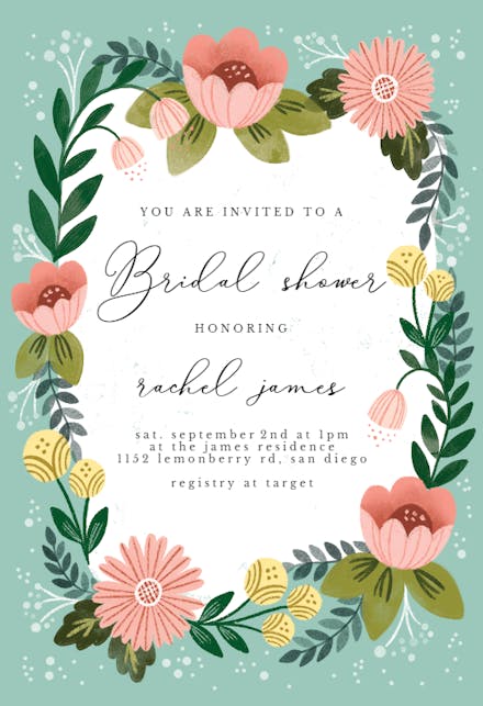 Spring Frame - Bridal Shower Invitation Template | Greetings Island