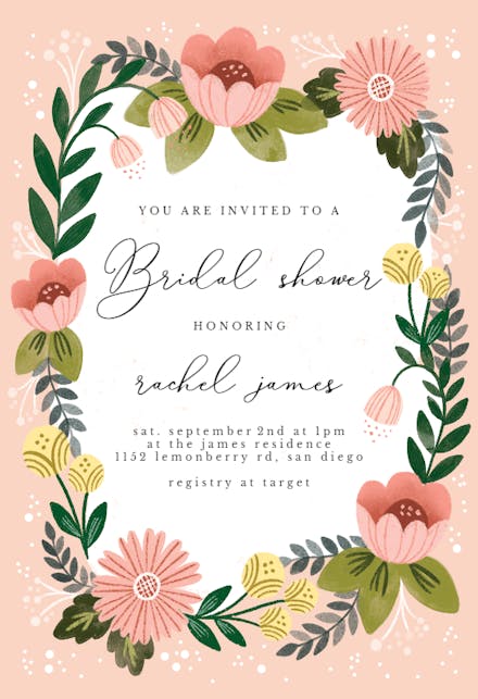 Spring Frame - Bridal Shower Invitation