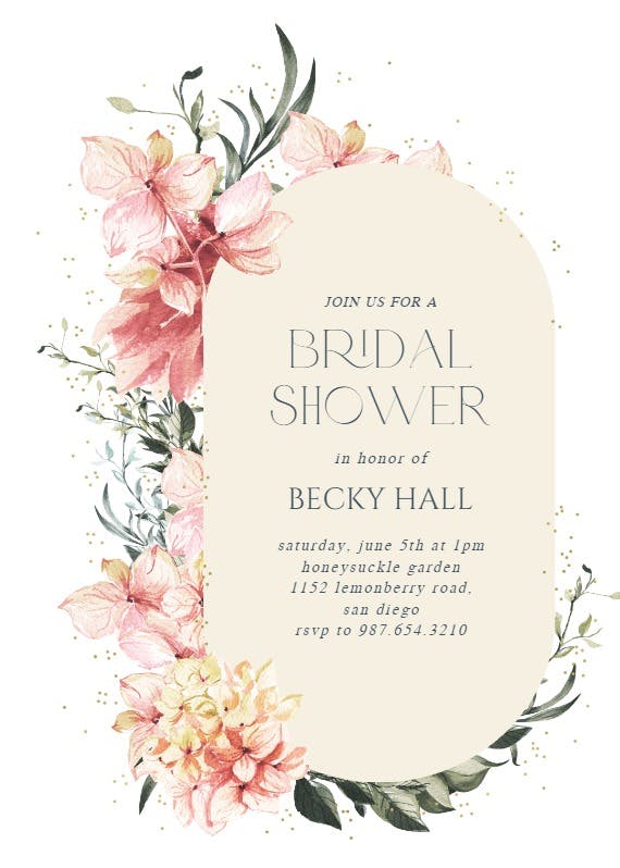Spring pastel flower -  invitación para bridal shower