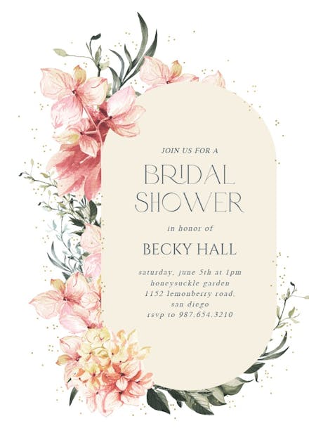 Spring pastel flower - bridal shower invitation