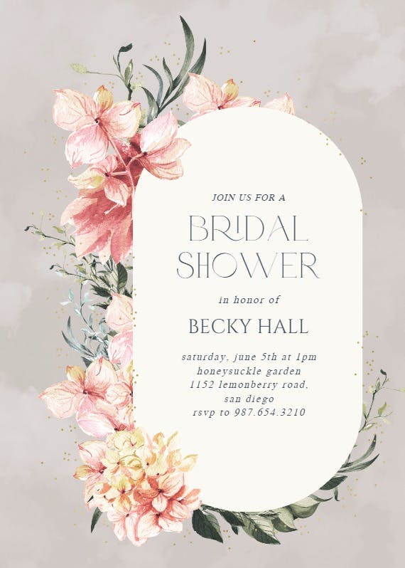 Spring pastel flower - bridal shower invitation