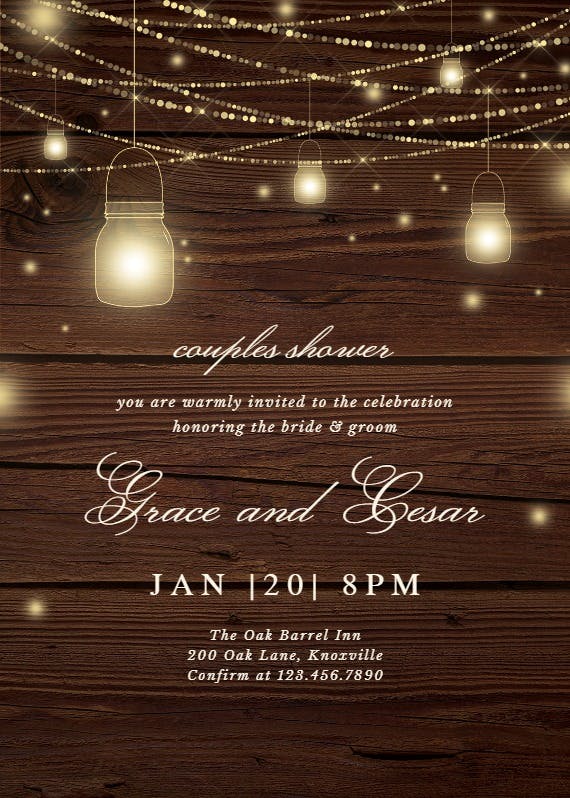 Strings of lights - bridal shower invitation