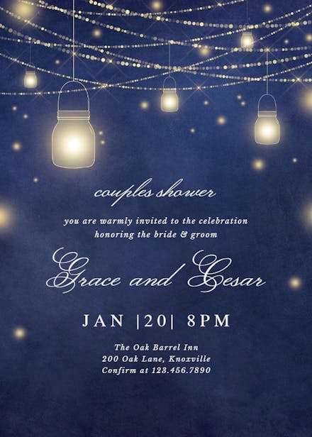 Strings of lights - bridal shower invitation