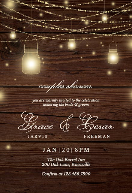 Strings Of Lights - Bridal Shower Invitation Template | Greetings Island