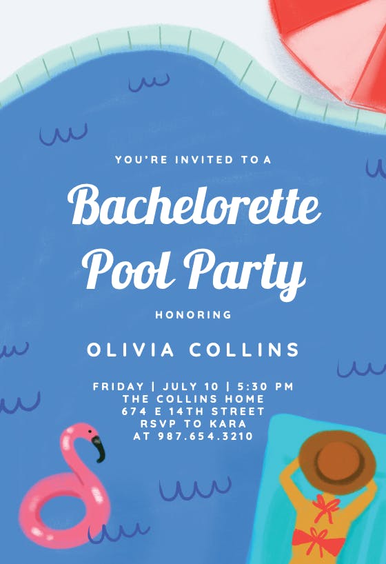 Summer mood - bachelorette party invitation