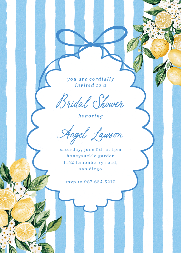 Sun-kissed siestas - bridal shower invitation