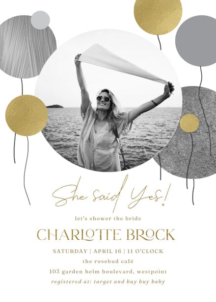 Surrealism balloons - bridal shower invitation