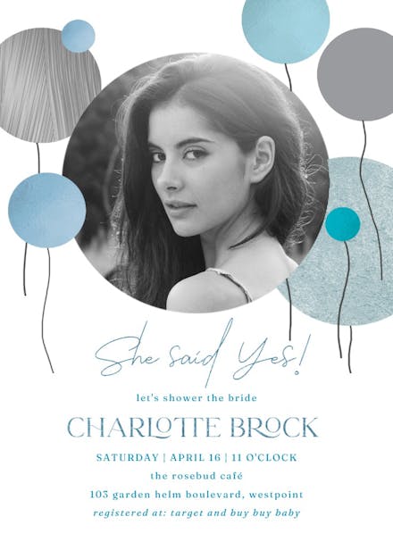 Surrealism balloons - bridal shower invitation