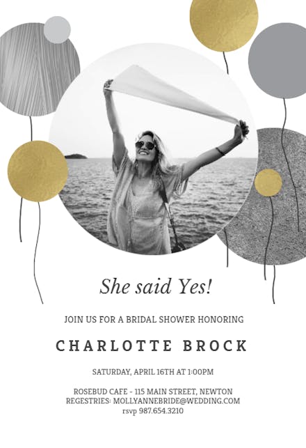 Surrealism balloons - Bridal Shower Invitation