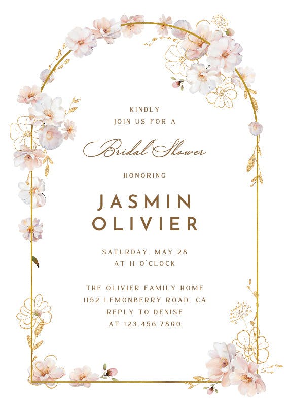 Surrounded by blooms -  invitación para bridal shower