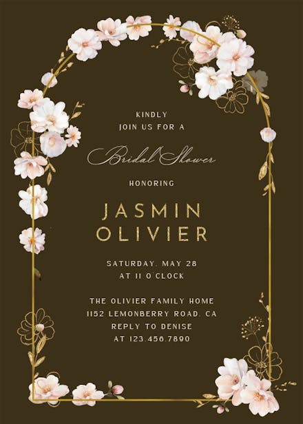 Surrounded by blooms - bridal shower invitation