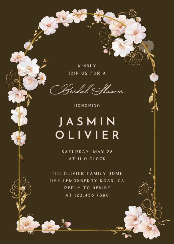 Surrounded by blooms -  invitación para bridal shower
