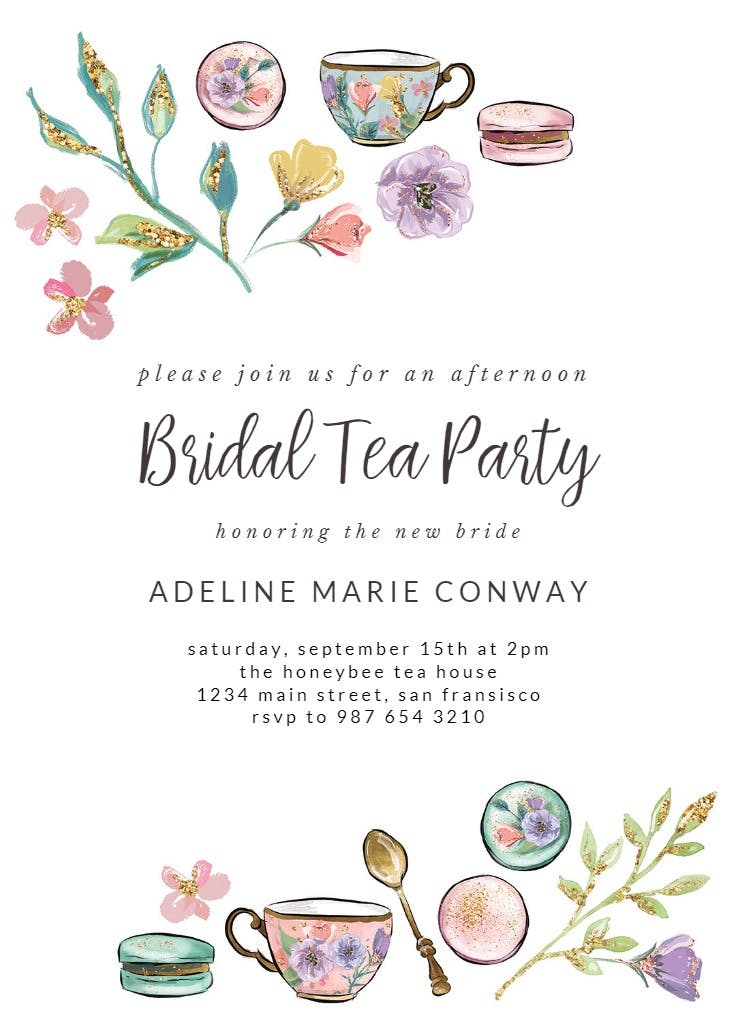 Tea party - invitación para fiesta