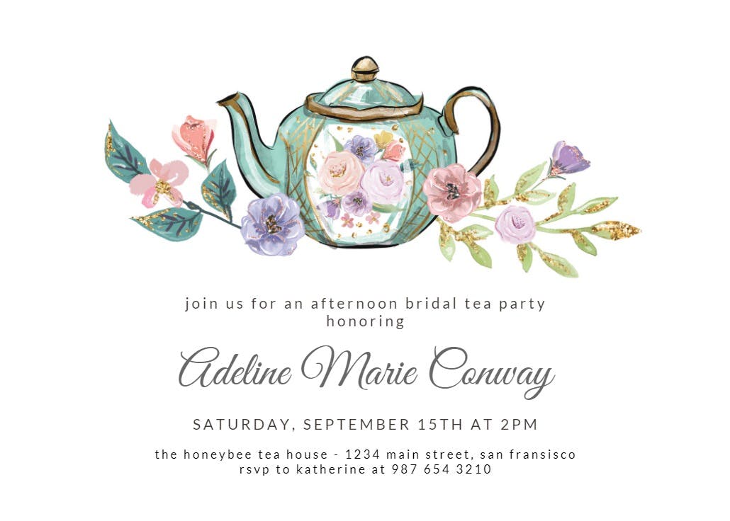 Tea party - bridal shower invitation