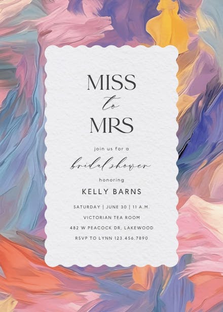 Textured pastel - bridal shower invitation