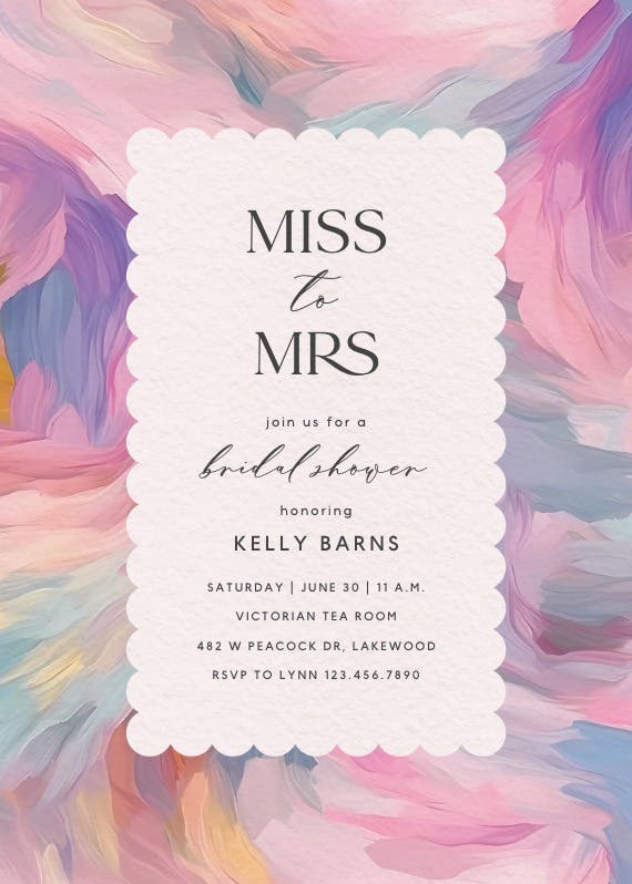 Textured pastel -  invitación para bridal shower
