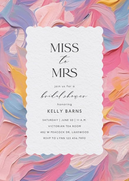 Textured pastel - bridal shower invitation