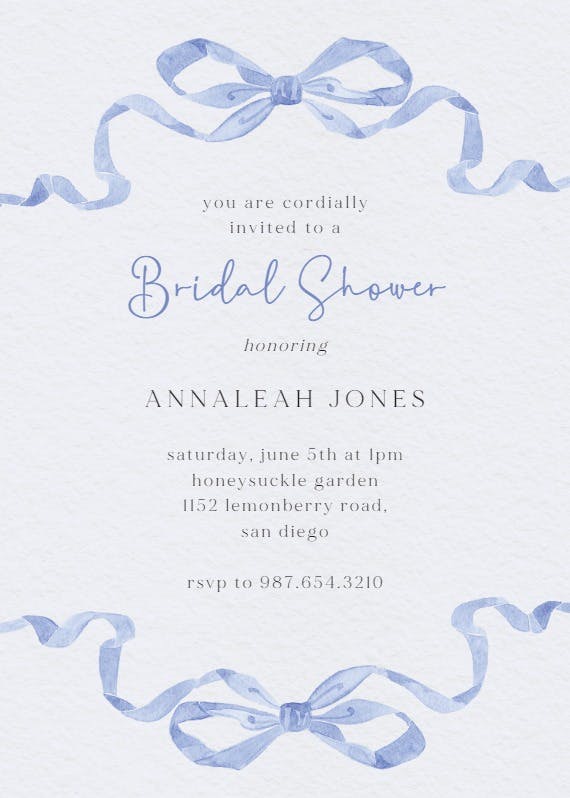 Tied with love - invitación para bridal shower