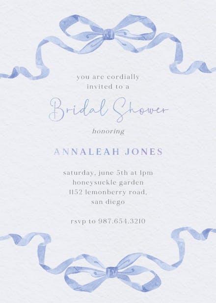 Tied with love - bridal shower invitation