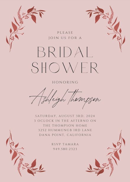 Tiny Gold Botanical - Bridal Shower Invitation Template | Greetings Island