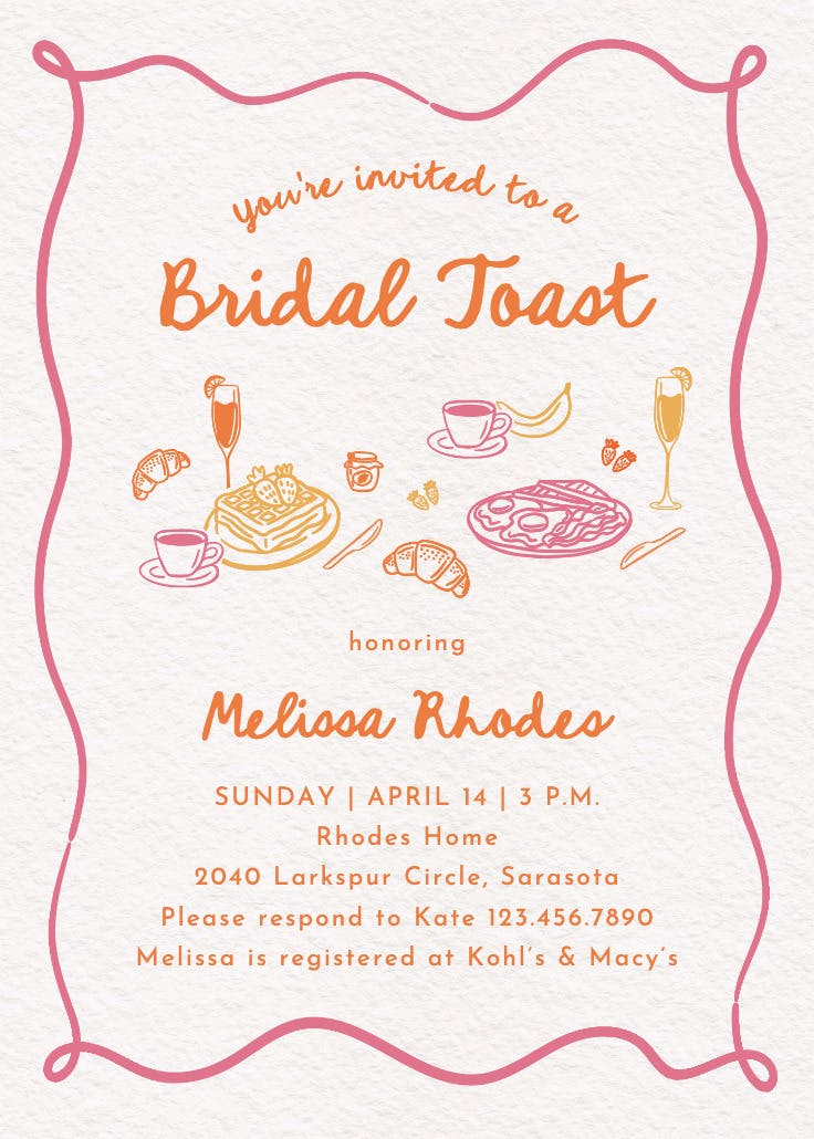 Toast before the knot - invitación para bridal shower